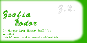 zsofia modor business card